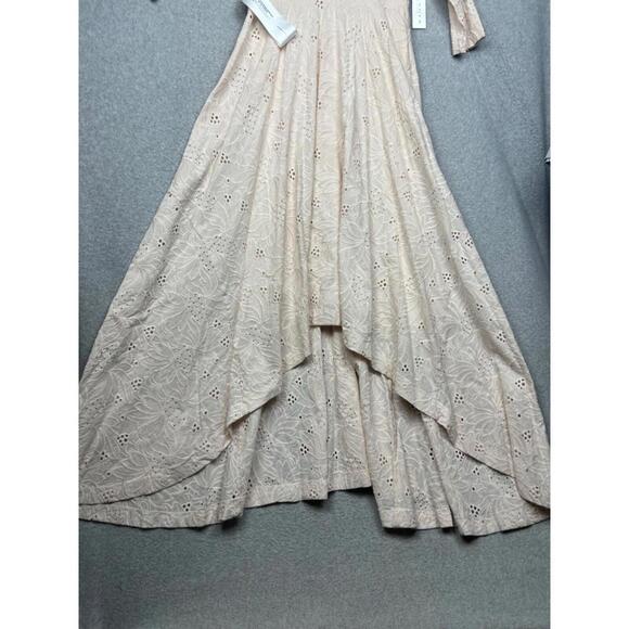 Kay Unger Womens Eyelet Floral High-Low Maxi Dress Size 6 Cottagecore Romantic - Picture 5 of 16